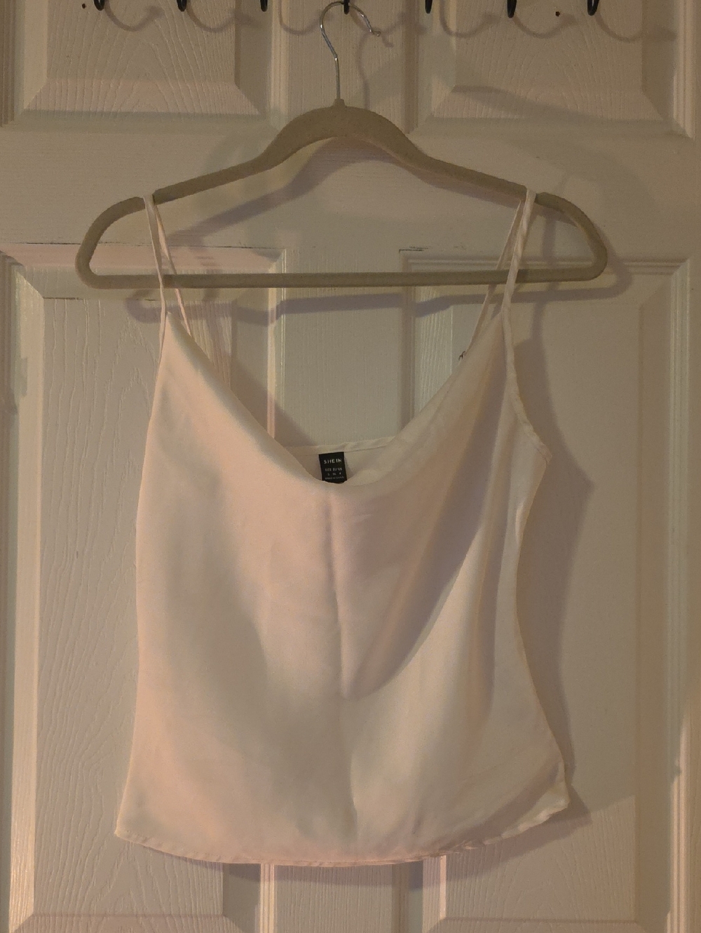 SHEIN Blush Pink Satin Cami with Spaghetti Straps